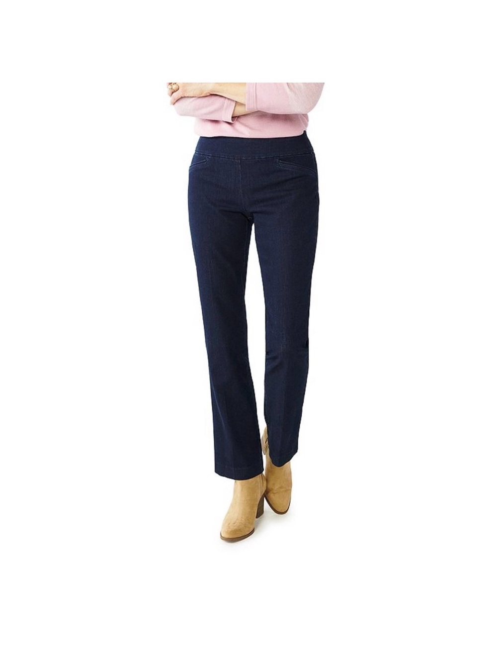 croft & barrow Dark Blue The Effortless Stretch Pant wide leg